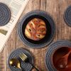 8pcs Round Coasters Cotton Trivets Set Woven Placemats 4.3 inch and 11.8 inch Diameter 100% Pure Eco Cotton, Boho, Farmhouse, Mid Century Modern, Kitc