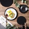 8pcs Round Coasters Cotton Trivets Set Woven Placemats 4.3 inch and 11.8 inch Diameter 100% Pure Eco Cotton, Boho, Farmhouse, Mid Century Modern, Kitc